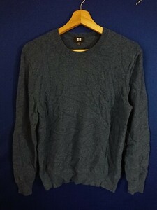 ka_2962 ★定形外 配送★ UNIQLO ユニクロ メンズ カシミア カシミヤ 100% ニット セーター M