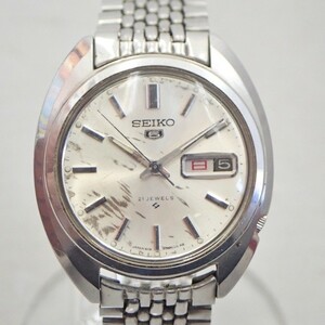 セイコー ファイブ 6119-7030 シルバー文字盤 21石 自動巻き 腕時計 稼動品 ヴィンテージ SEIKO 5 1円スタート