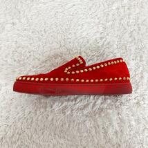 【美品】Christian Louboutin ルブタン スタッズ スリッポン ローカット スニーカー フレームスタッズ スエード レッド 41 26cm メンズ_画像6