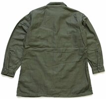 ★60s 米軍 U.S.ARMY コットンサテン ユーティリティシャツ オリーブグリーン 15.5★L ビンテージ ミリタリー_画像2