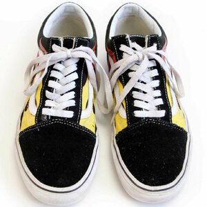 ★VANSバンズ OLD SKOOLオールドスクール フレイムス 7/25cm★スニーカー US企画 ファイヤーパターン スエードレザー スケート スケーター