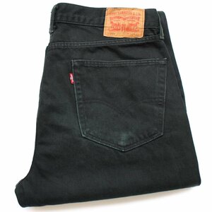 ★Levi'sリーバイス 751 ブラック デニムパンツ w36★SDP2516 ジーンズ ストレート ワイド リペア ダメージ