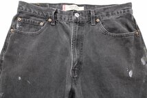 ★00s USA製 Levi'sリーバイス 505 ペンキ飛び ダメージ ブラック デニムパンツ w34 L32★SDP2569 オールド ジーンズ ストレート ボロ_画像4