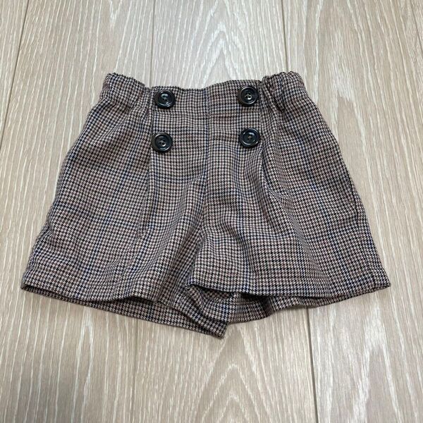 【美品】ブランシェス チェック柄ショートパンツ キュロット