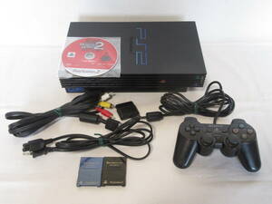 ■SONY ソニー「PS2/プレイステーション2（SCPH-39000）日本製」本体セット　ソフト、メモリーカード2個付き　現状品