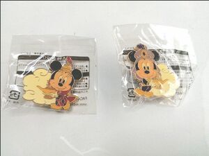 新品 ディズニー ミッキー&ミニーピンバッジ 2個セット