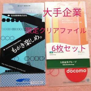 未使用 大手企業限定 クリアファイル 6枚セット　匿名配送