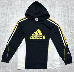 00s Y2K adidas パフォーマンスロゴ フーディー スウェット　　パーカー ビッグロゴ デカロゴ キッズ150 子供服 スポーツ 早3561