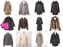 毛皮卸売り まとめて【 FUR １２点セット 】リアルファー コート　１２着組◆羊革・ムートン・豚革・レッキス・リバー 他◆同梱不可◆C068_画像1