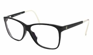 【度入り】 シャネル メガネ フレーム 伊達メガネ 眼鏡 3230-A ブラック 黒 白 ペイント ココマーク