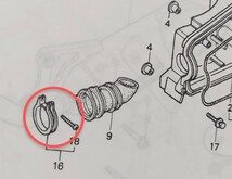 送料無料 ホンダ純正 コネクティングチューブ固定ホースバンド ライブディオ スーパーディオ ZX 純正品番95018-42320_画像2