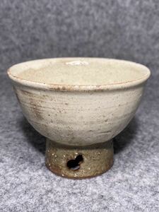 西山 高台 ぐい呑 口径8.5cm ☆ 酒器 小鉢 骨董 茶碗