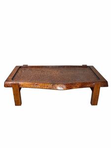 無垢 桜 くり抜き ノミ目 座卓 ローテーブル 100cm×48cm ほり膳 彫刻 センターテーブル カフェテーブル くりぬき