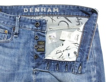 即決 定番の人気 DENHAM デンハム RAZOR SLIM FIT レイザー スリムフィット W30実86 ストレッチ大き目 ダメージ加工ジーンズデニム メンズ_画像6