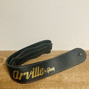 超レア Orville by Gibson ギター ストラップ ギブソン オーヴィル レザー 黒 ブラック ギブソン