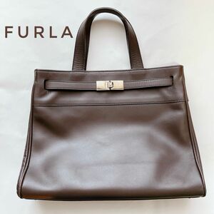 FURLAフルラ トートバッグ ダークブラウン レザー