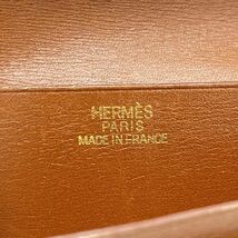 Hermes ベアン ボックスカーフ 長財布 レザー H金具 二つ折り 財布 赤 メンズ レディース エルメス /709_画像8