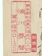 ◎著名人差出し年賀状「徳川夢声」荻窪41.1.6　サインと馬も自筆　エンタイア_画像2