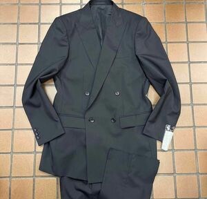 新品☆人気【A6 L相当★超軽量タイプ】4Bダブルスーツ 礼服 メンズスーツ ブラックフォーマル 冠婚葬祭 喪服 黒 セットアップ