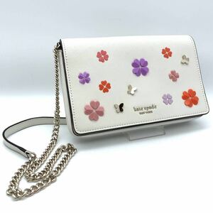 【美品】 kate spade ケイト スペード ニューヨーク クローバー ショルダーバッグ ホワイト/白 