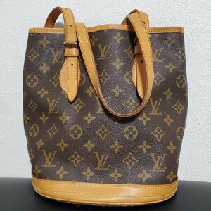 1円～LOUIS VUITTON ルイヴィトン モノグラム プチバケット ショルダーバッグ トートバッグ ポーチ付き M42238 934