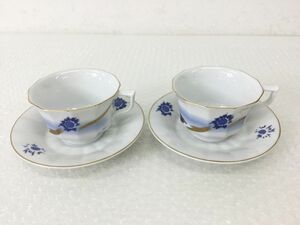 ●営ST879-60　ROYAL COPENHAGEN ロイヤルコペンハーゲン 絹谷幸二 青富士 カップ&ソーサー 2客セット