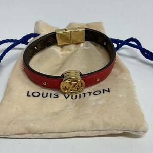 SKT627-60◆ LOUIS VUITTON ルイヴィトン ブラスレ LVサークル バングル ブレスレット レッド モノグラム 袋あり(M6268)の画像2