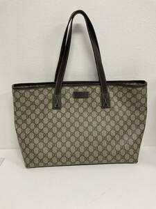 営HS036-100◆ GUCCI グッチ GGスプリーム ベージュ トートバッグ 211137 002123