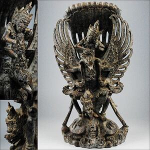 東南アジア 木彫 彫刻 ガルーダ ヴィシュヌ神像 インドネシア バリ 民族 ⑭ 高：35.5cm