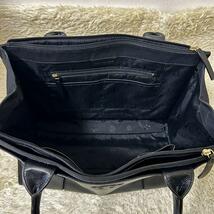 美品 Tory Burch トリーバーチ トートバッグ ショルダー 3層式 レザー ブラック黒 A4収納可 ビジネス 鞄_画像9