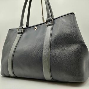 【A4収納/美品】1円 BARNEYS NEWYORK バーニーズニューヨーク トートバッグ ビジネスバッグ ブリーフ メンズ バイカラー 肩掛け レザー