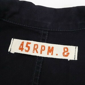 ◆45rpm.& フォーティーファイブ ロゴ刺繍 コットン ライン ジャケット 紺 ネイビー 5の画像6