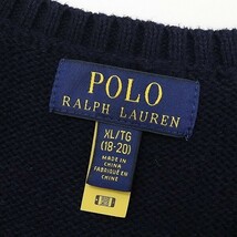 国内正規品◆POLO RALPH LAUREN ポロ ラルフローレン ポロベア コットン ニット セーター 紺 ネイビー XL(18-20) ボーイズ_画像5