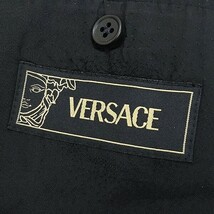 ◆VERSACE ヴェルサーチ 裏地メデューサ柄 ダブル スーツ セットアップ 黒 ブラック 50R_画像6