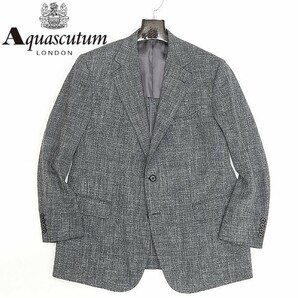 ◆Aquascutum アクアスキュータム リネン＆シルク混 2釦 ジャケット グレー 100BB5の画像1