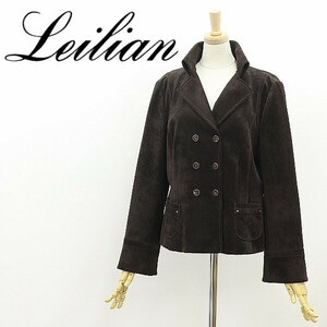 美品◆Leilian レリアン ダブル ジャケット ダークブラウン 13