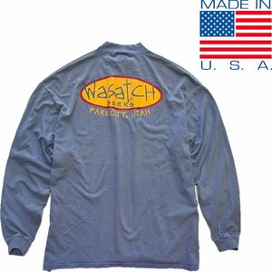 1点物◆USA製くすみカラー企業バックプリント長袖ロンTシャツ古着メンズ3XLレディースOKアメカジ90sストリート/スポーツ/ブランド372234