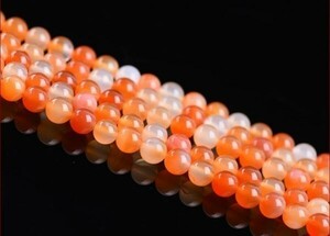 [EasternStar] international shipping car ne Lien sphere .karu Ced knee Carnelian natural stone sphere size 16mm 1 ream sale length approximately 40cm