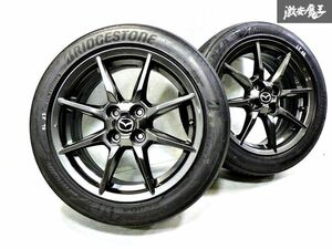 程度良好！●マツダ 純正 ND5RC ND ロードスター 16インチ 6.5J +45 4穴 4H PCD100 ガンメタ ホイール 2本 ポテンザ アドレナリン装着