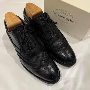 foot the coacher Wing chip leather shoes regular price 67,200 jpy 7.5 approximately 25.5cm leather shoes business shoes foot The Coach .-W WING men's black 