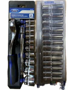 3月限定価格！Ford Tools ソケットレンチ、72Tラチェット&ショートソケットセット3/8 9.5sq 6P 工具セット