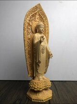 最新作 仏像　彫刻 木彫　阿弥陀仏立像　高28cm_画像4
