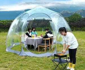 強くお勧め★実用テント雨対策アウトドアテント高品質/防湿アウトドア露天透明星空テントキャンプビーチ釣りテント