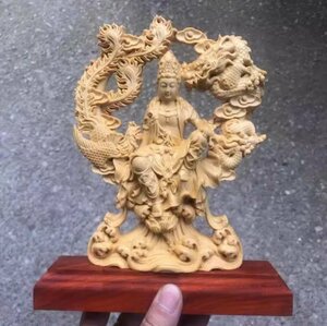  Buddhism fine art . sound bodhisattva .. thing tree carving sculpture dragon .... sound Buddhist image ornament sculpture handicraft 