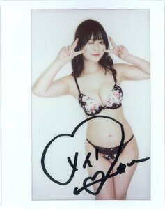 HIT'S/meili with autograph swimsuit wide off Schott Cheki ( black floral print bikini ) site photographing 240129-852