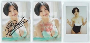 [ profit set ]HIT'S/RaMu4 ~2024~ swimsuit Cheki + raw Kiss / with autograph privilege card B each 1 sheets ( navy blue × white ) 240307-257