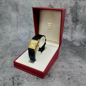  カルティエ マストタンク LM アイボリーローマ 箱付き 590005 cal.690 Must de Cartier Tank Vermeil Box set