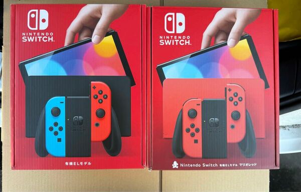 Nintendo Switch 有機ELモデル ネオン　マリオレッド【新品未使用】2台セット