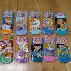 ディズニー プリンセス ラプンツェル アリエル 靴下 ソックス スニーカーソックス 未使用 新品 ソックス キャラクター