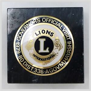 LIONS INTERNATIONAL 1979-1980 ライオンズクラブ 大理石 記念メダル GOVERNORS OFFICIAL ★ 希少品 アンティーク コレクション 22-0124-01